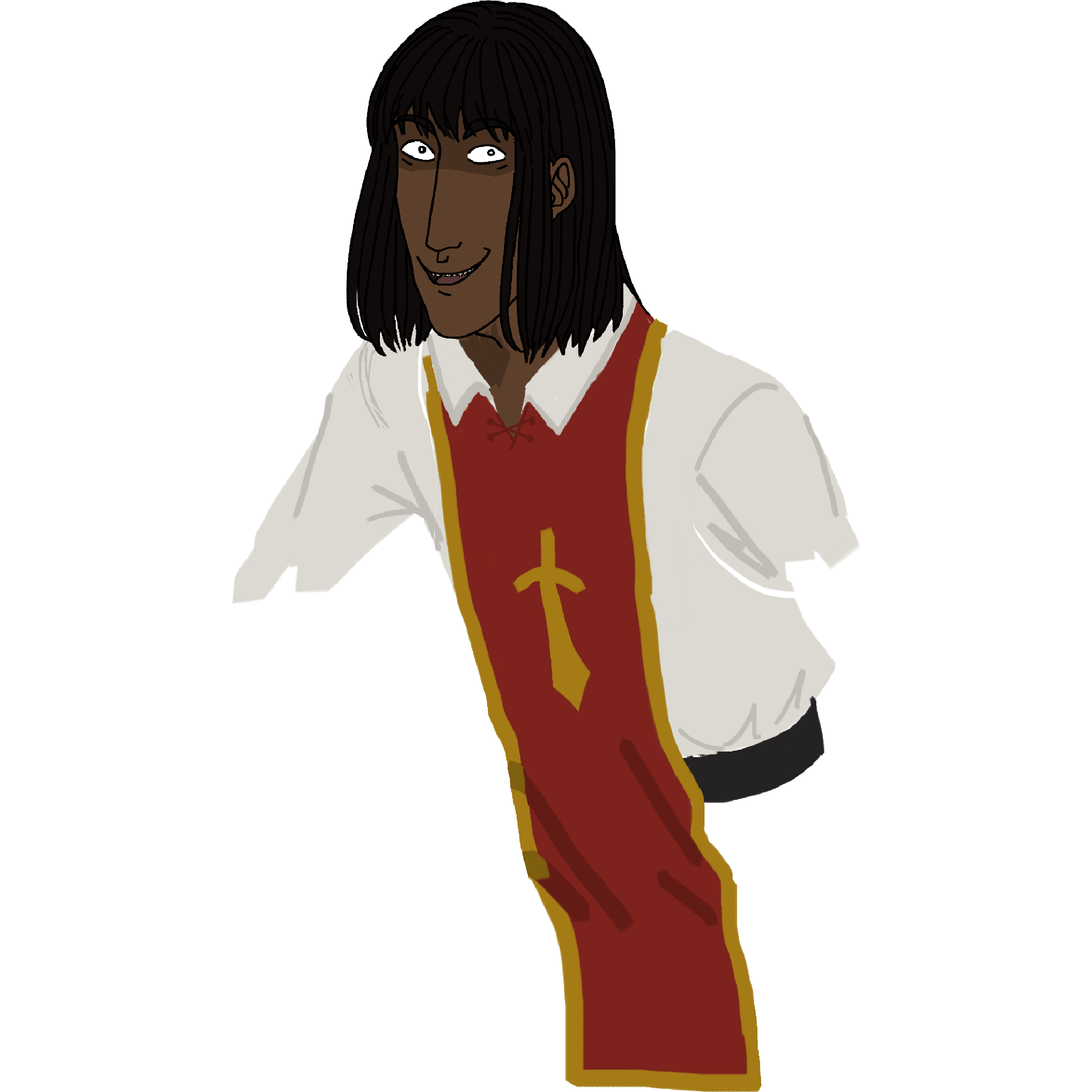 Sometimes he wears the Cavalier shirt in Animal Crossing